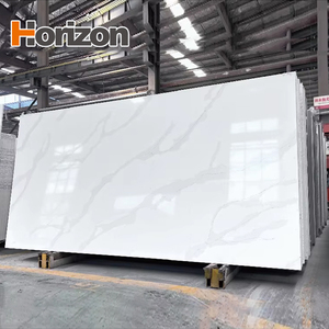 <span class=keywords><strong>Horizon</strong></span> 2025 – Dalle de quartz artificiel en pierre de silice <span class=keywords><strong>0</strong></span> % pour comptoirs et plans de toilette – Quartz Calacatta Blanc - Product Image 1