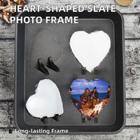 Cadre photo de table en ardoise en forme de cœur, étanche, impression UV par transfert thermique, 2/6 couleurs, orientation horizontale, vente chaude