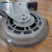 Roulettes pivotantes à frein en PU transparent avec plateau supérieur de 75 mm et 100 mm, 3 et 4 pouces, pour mobilier médical