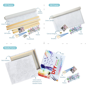 Marco avanzado COOLEVE DIY pintura al óleo digital lienzo fábrica al por mayor retrato de paisaje personalizado para adultos tipo impreso - Product Image 5