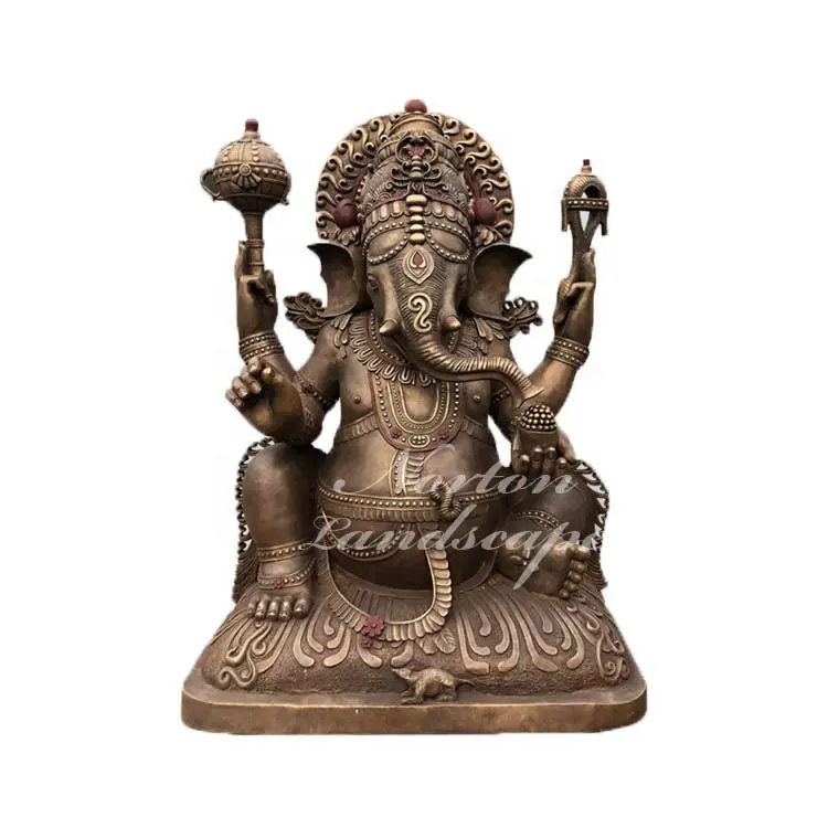 المصنع مباشرة بيع كبيرة العتيقة البرونزية الدين النحت الهند إله بوذا النحاس تمثال جانيش