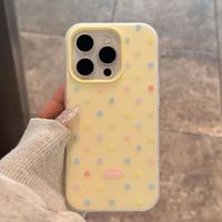 Coque de téléphone en TPU souple transparente antichoc avec motif de dessin animé coloré à pois en relief 3D pour iPhone Ins