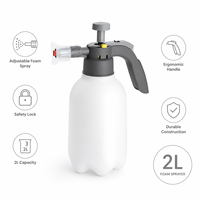 Pulvérisateur à pression Horyard blanc 2L en PE/PP, robuste, durable, écologique, alimenté par l'eau, avec buse à mousse pour l'arrosage du jardin
