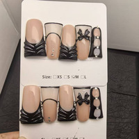Ongles pressés faits à la main en ABS de forme bec de canard aux couleurs éblouissantes, 10 pièces, faux ongles pour les doigts, styles de design uniques