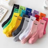 Chaussettes mi-mollet unies côtelées d'été en gros, personnalisables avec logo imprimé, respirantes, en coton écologique, unisexe, décontractées