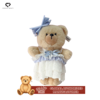 Teddy ISLAND – Peluche super douce de 14-17 cm, mignonne, avec une tenue de chapeau magique vert et rembourrage en coton PP – Licence mondiale