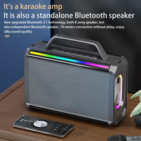 Micrófonos inalámbricos para máquina de Karaoke profesional, Unidad de bocina de 4 pulgadas, altavoz inalámbrico portátil LED RGB para exteriores para fiesta
