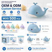Jouet de bain en silicone en forme de dauphin, ouvrable et facile à nettoyer, jouet flottant sûr pour bébé, anti-moisissure, structure en deux parties, jouet de douche