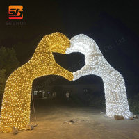 Arche lumineuse LED en forme de mains, toile de fond de mariage, décoration d'événements en plein air, taille personnalisée