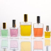 Vente en gros de 10ml 20ml 30ml 50ml 100ml atomiseur de parfum plat à vis carrée bouteille de parfum en verre vide rechargeable