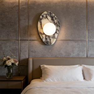 Lámpara de Pared de Mármol Natural de Diseño Moderno para Decoración del Hogar, Lámpara Decorativa de Ambiente Nórdico para Sala de Estar, Dormitorio y Pasillo - Product Image 1