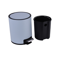 Poubelle à couvercle rond pour la maison Poubelle à pédale en acier inoxydable avec couvercle en plastique fin WBR044