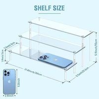 Présentoir de Comptoir Coulissant à 3 Niveaux en Acrylique Poli Transparent Personnalisé, Écologique et Moderne, pour Parfums