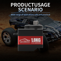 CYS S0005-03 Mini Servo Léger 10g à Engrenages Métalliques 2kg.cm Réponse Ultra Rapide pour Pièces de Mise à Niveau de Direction de Voiture RC Mini Drift