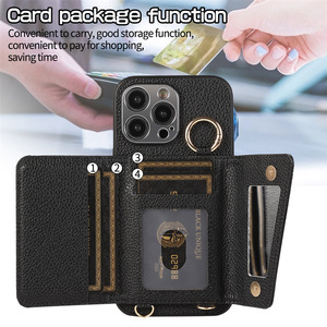 Funda de Lujo <span class=keywords><strong>para</strong></span> Teléfono Celular en Cuero PU con Correa <span class=keywords><strong>para</strong></span> el Hombro y Espejo de Maquillaje, Compatible con iPhone 17 Pro Max 15 y <span class=keywords><strong>Samsung</strong></span> S24 <span class=keywords><strong>Ultra</strong></span> - Product Image 5