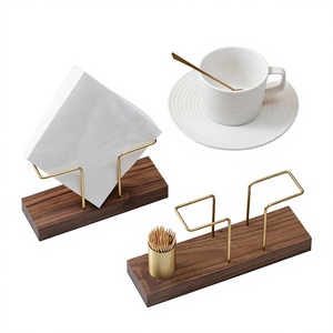 Set Of 2 Iron And Wooden <b>Tissue</b> <b>Paper</b> Holder With Toothpick Stick Holder Best Quality <b>Tissue</b> Holder By Home Arts - Product Image 1