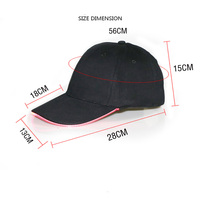 Gorra de Béisbol de 6 Paneles con Luces LED Intermitentes, Unisex, para Fiestas, Talla Ajustable, 100% Lona de Algodón, Ideal para Festivales, Bailes y Eventos