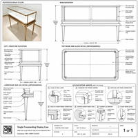 Vitrine à bijoux en verre LED de luxe avec support en or rose pour boutique de bijouterie, design personnalisé
