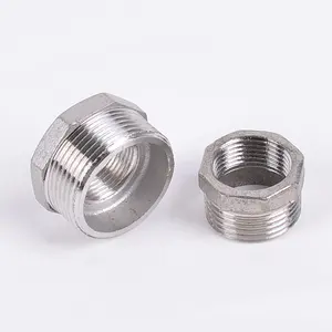 Stainless Steel Reducer Hex Bushing 2" Male NPT To 3/4" Female NPT Reducing Cast Pipe Adapter Fitting