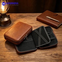 Sac à cordon en similicuir personnalisable gravé au laser, organiseur d'électronique en faux cuir, étui de rangement pour gadgets de voyage, cadeau pour homme