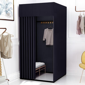 הסרה ונשלף פשוט נייד מתקפל כיכר שחור, זהב מסגרת בגדי חנות הולם חדר וחדר הלבשה - Product Image 3