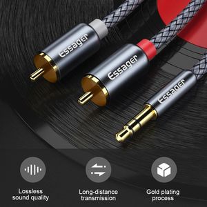 Cable de Audio Auxiliar RCA para Essager, Conector Jack de 3.5mm a 2 RCA, Adaptador Divisor en Y para TV, PC, Amplificador de Potencia, Altavoz Estéreo - Product Image 2