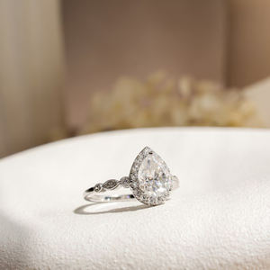 Винтажный классический модный обручальный комплект из двухслойных колец с грушевидными камнями для женщин - Product Image 3