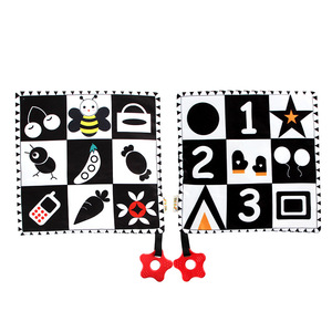 Miroir pour tout-petit à fixer, couverture de livre en tissu feutré pour bébé, rectangulaire, à contraste élevé, éducatif précoce Montessori, pour voyage et salle de bain - Product Image 5