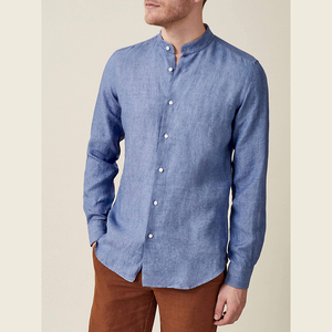 Vente en gros <span class=keywords><strong>Chemise</strong></span> homme en coton 100 <span class=keywords><strong>blanc</strong></span> garçon, <span class=keywords><strong>chemise</strong></span> homme en <span class=keywords><strong>lin</strong></span> personnalisée Camisa Lino chemises à manches longues surdimensionnées/ - Product Image 1