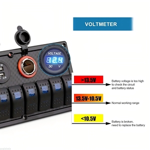 Painel de Interruptores LED à Prova d'Água IP65 de Alumínio 12V 24V com <span class=keywords><strong>8</strong></span> Botões e Carregador USB para Barco e Caravana - Product Image 4