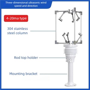 Sensor Ultrassônico de Velocidade e Direção do Vento, 485 Alta Precisão 360 °   Anemômetro Integrado para Estações de Monitoramento Meteorológico - Product Image 5