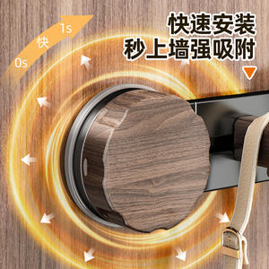 Gancho de succión moderno para montar en la pared, color madera de nogal, 6 ganchos, organizador de ropa resistente para baño, dormitorio, almacenamiento en la puerta. - Product Image 5