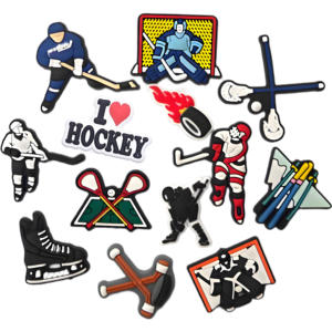 Nueva venta al por mayor <span class=keywords><strong>de</strong></span> PVC personalizado zapatos deportivos decoraciones Blooded fútbol dibujos animados béisbol Hockey baloncesto LED hebilla superior encanto - Product Image 3