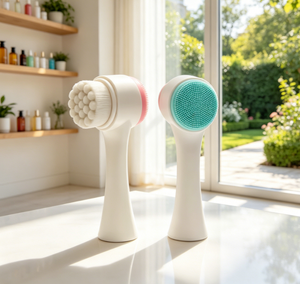 <span class=keywords><strong>Brosse</strong></span> <span class=keywords><strong>nettoyante</strong></span> pour le <span class=keywords><strong>visage</strong></span> à double tête portable, compacte, légère, facile à saisir, pour la maison et les voyages, entretien quotidien de la peau en douceur - Product Image 1