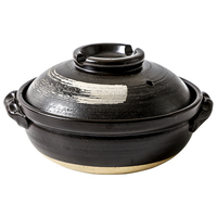 Casserole isolante en céramique de style japonais avec couvercle en céramique, durable, écologique, compatible avec les cuisinières à gaz, grande taille 27 cm