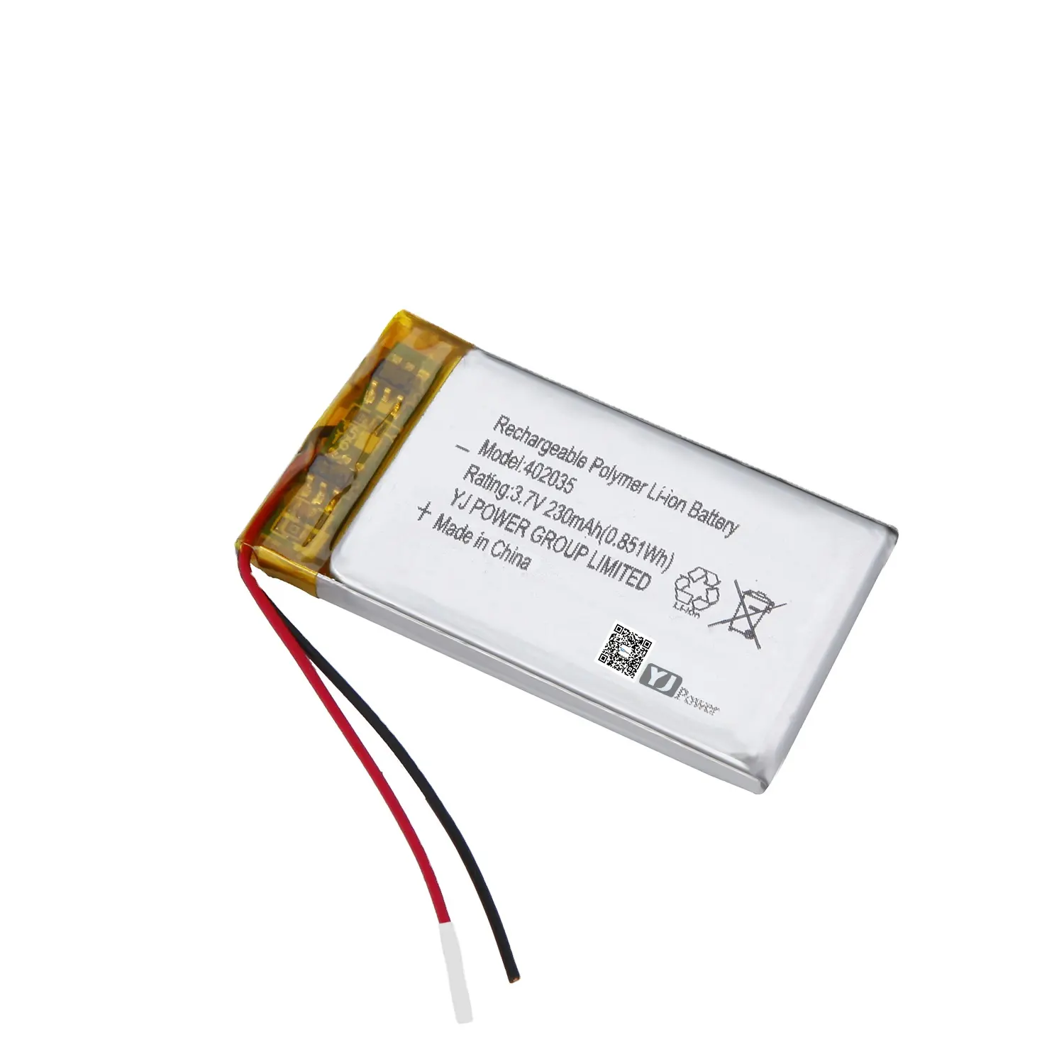 Yj kc bateria de lítio recarregável, certificada 3.7v 402035 300mah lipo para gravador de áudio mp3