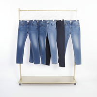 Lot en gros de jeans en denim épais HHRT, pantalons de travail épais pour femmes, vêtements d'occasion propres, commande minimum de 100 kg