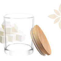 Contenants à bougies en verre avec logo personnalisé, 3oz, 6oz, 7oz, 8oz, 10oz, 14oz, blanc transparent, ronds, vides, emballage de luxe avec couvercle