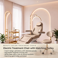 Table de soin électrique réglable avec lampe LED, lit de traitement pour salon de beauté, table de spa inclinable en cuir pour esthéticienne, vente en gros