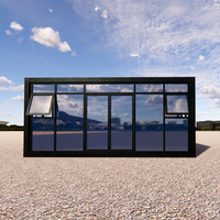 Maison conteneur murale en verre personnalisée 2026, maison conteneur préfabriquée de 20 pieds, bâtiment mobile préfabriqué moderne et luxueux