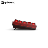Clavier de jeu MLOONG K680 à 68 touches remplaçables à chaud avec touches transparentes rouges, clavier mécanique à interrupteurs rouges pour ordinateur portable PC