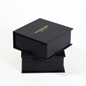 PackSecret - Cajas de Regalo Magnéticas de Papel Negro con Diseño Nuevo para Collares y Pendientes, con Logotipo Personalizado - Product Image 5