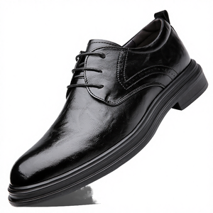 Mocassins en PU véritable pour hommes, chaussures habillées à enfiler pour le bureau et les occasions professionnelles, chaussures de mariage, saison printemps, plates et unies - Product Image 4