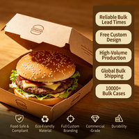 Caja de Embalaje para Hamburguesas Personalizada al por Mayor, Cartón Reciclable Ecológico para Llevar, Impresa con Logotipo OEM, Suministros para Restaurantes y Servicios de Catering