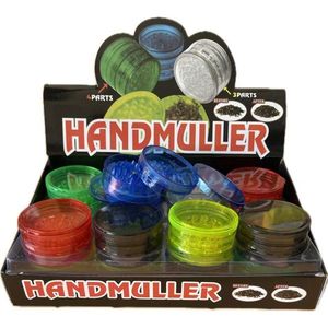 Handmuller <b>Herb</b> <b>Grinder</b> 4 Part Plastic With Lid For Smoking Accessories - Product Image 1