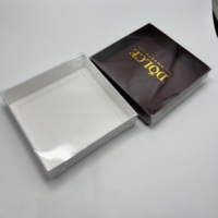 Boîte en papier personnalisée pour emporter des gâteaux de boulangerie, boîte d'emballage pour chocolat avec couvercle transparent en PET