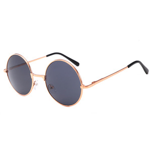Lunettes de soleil rétro à monture ronde, branches en métal à ressort, verres en PC, unisexe, protection UV 100% - Product Image 3