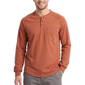 T-shirt Henley 6OZ en tissu Bird's Eye FR B535 Rouge brique, anti-humidité, ignifuge, coupe ample, pour le travail industriel quotidien - Product Image 1