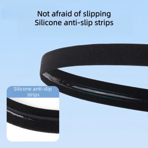 عصابة رأس مرنة مضادة للانزلاق وقابلة للتنفس مصنوعة من النايلون للرجال والنساء، مناسبة لليوغا والجيم والجري والرياضة، مع إمكانية طباعة شعار مخصص - Product Image 4