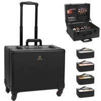 Valise à roulettes professionnelle Relavel pour maquillage, grand trolley cosmétique avec roulettes, organiseur de beauté portable pour maquilleurs